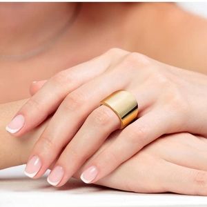 14 k pure gold cigar band ring